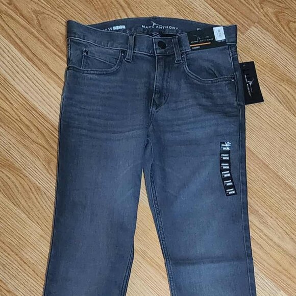 Marc Anthony Luxury Flex +Slim Straight Fit Asphalt Jeans - Picture 1 of 4